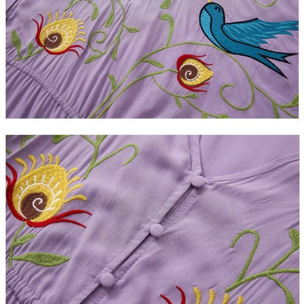 #99 New! 5 STAR Bohemian Kimono Embroidered Maxi Dress - Picture 7 of 7